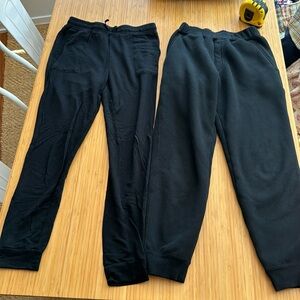 Splendid & Uniqlo black kids sweatpants joggers (two pairs) size 9-10 girls EUC